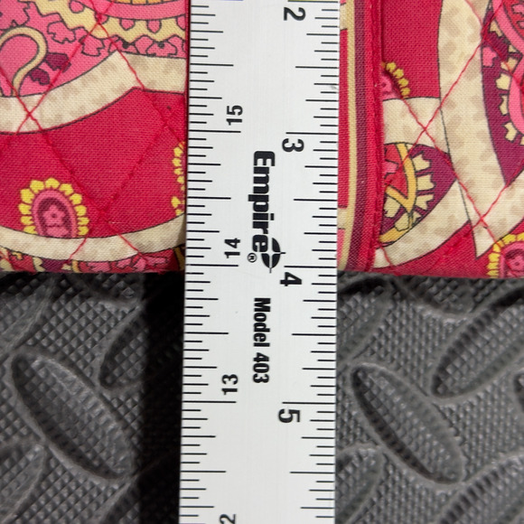 Vera Bradley Wristlet Purse Women's Red Pink Paisley ID Pocket Strap Wallet USED - Picture 11 of 11